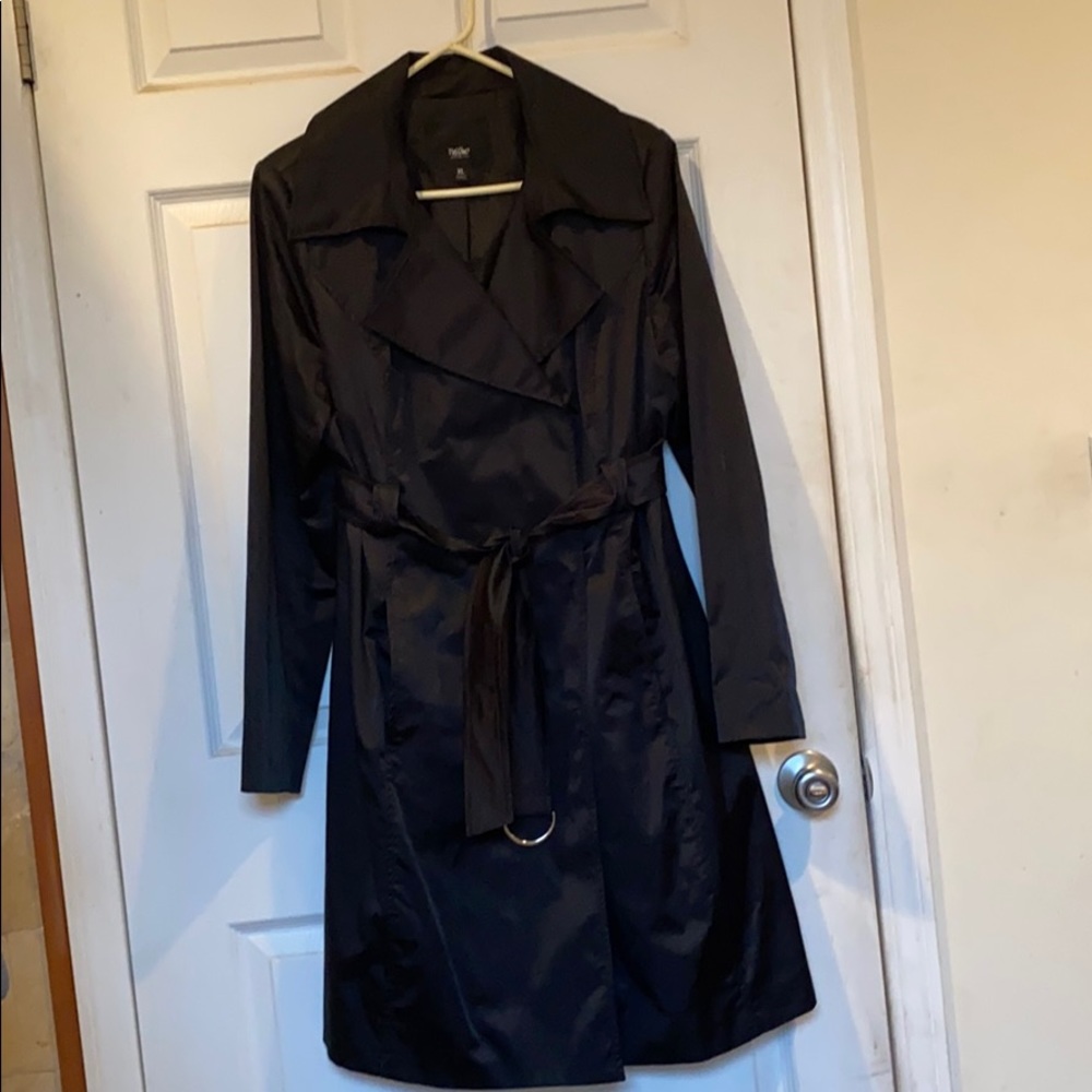 Mossimo Long Black Trench Coat Size XL